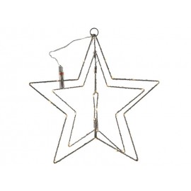 Vánoční dekorace s časovačem 50LED hvězda 40cm