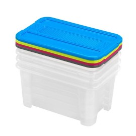 Plastový úložný box s víkem HEIDRUN TexBox 4x4,5l