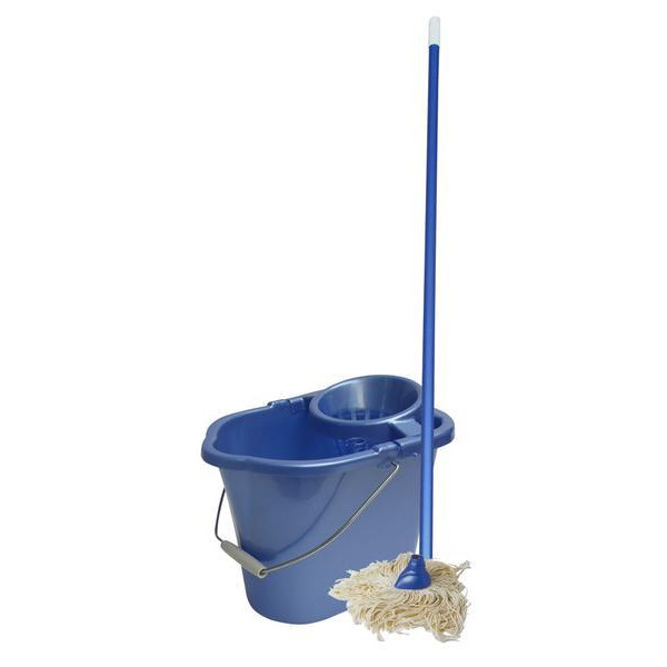 Provázkový mop a oválný kbelík MISTER, objem 14 l