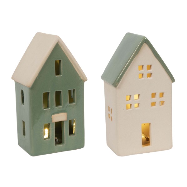 Vánoční dekorace LED domeček 15cm MIX barev