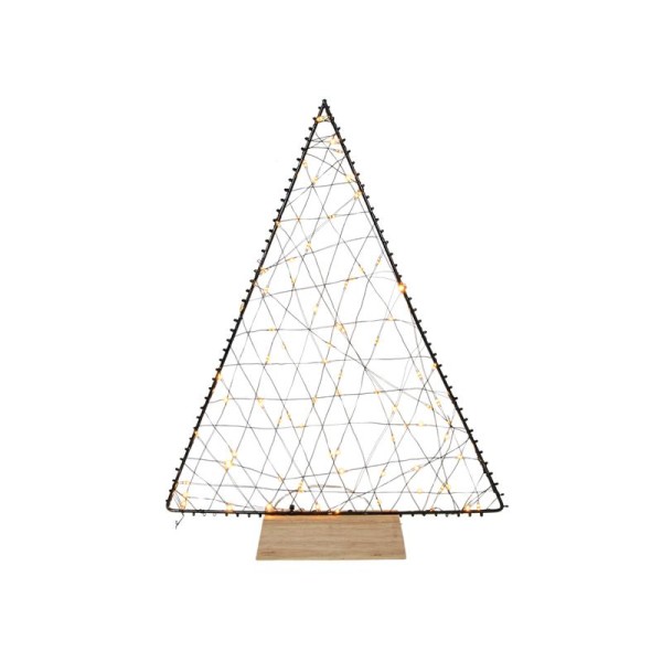 Vánoční dekorace na dřevěném podstavci 80LED stromek 38cm