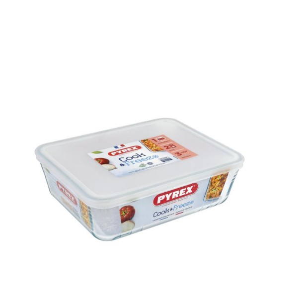 DÓZA SKLENĚNÁ PYREX 2,6L, 24x19x8CM