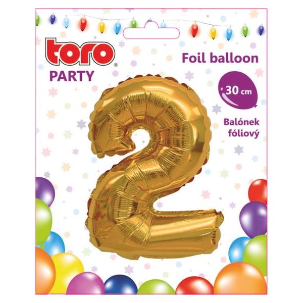 Balónek foliový TORO číslice 2 30cm