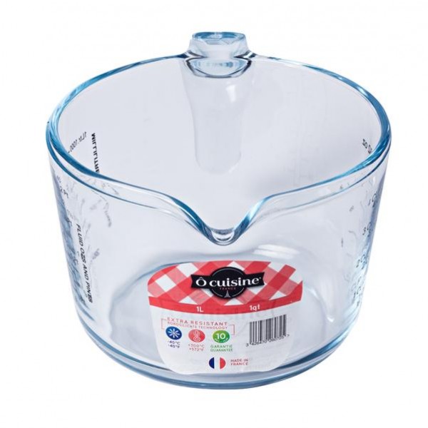 Skleněná odměrka OCUISINE 1l, borosilikát