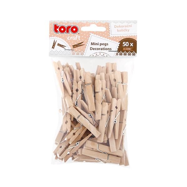 Dřevěné dekorační mini kolíčky TORO 50ks