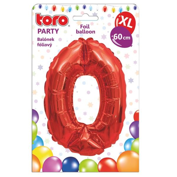 Balónek fóliový TORO XL číslice "0" 60cm