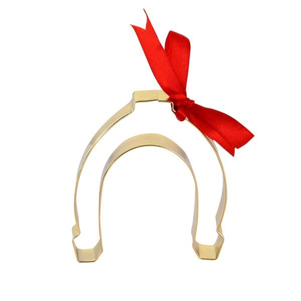 VYKRAJOVÁTKA NA CUKROVÍ - PODKOVA, 7CM, ZLATÉ
