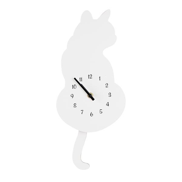 Nástěnné hodiny TORO bílá kočka 40cm
