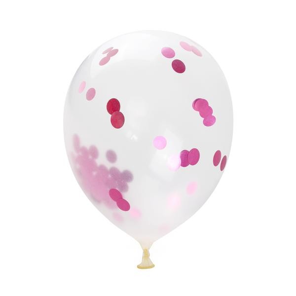 Balónek TORO 30cm růžové konfety 5ks
