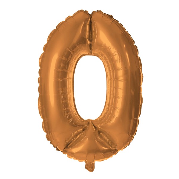 Balónek foliový TORO číslice 0 30cm bronzový