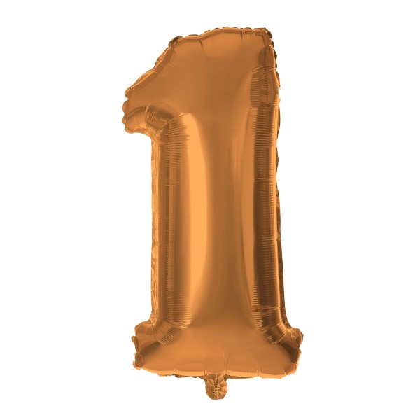 Balónek foliový TORO číslice 1 30cm bronzový