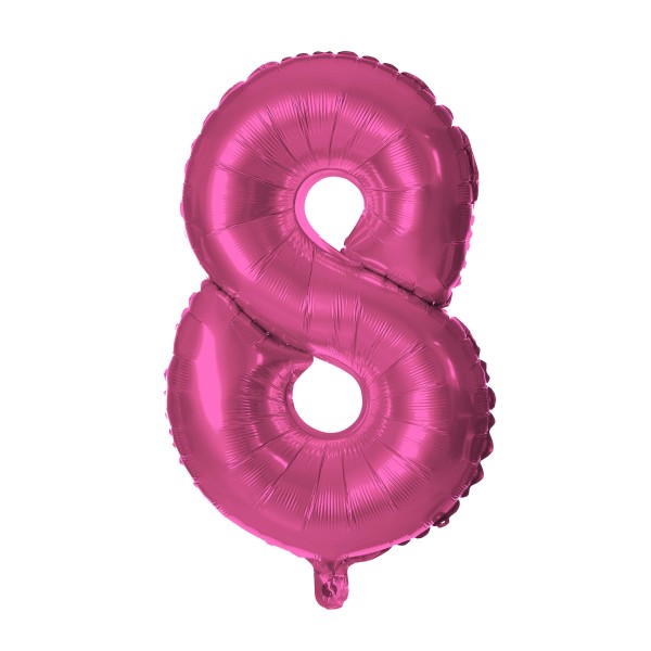 Balónek foliový TORO číslice 8 30cm růžový