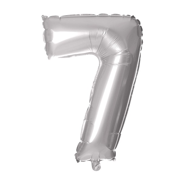 Balónek foliový TORO číslice 7 30cm stříbrný