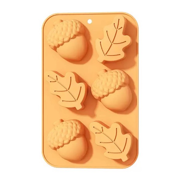 Silikonová forma na muffiny 6ks TORO 27x17cm žaludy a listy