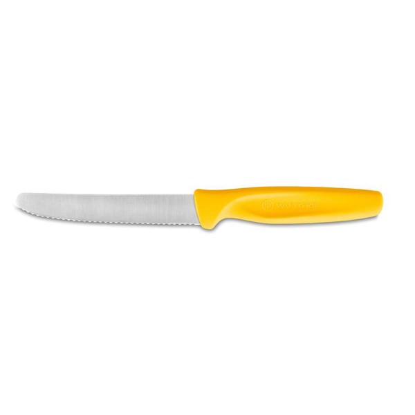 NŮŽ WÜSTHOF UNIVERZÁLNÍ,VROUBKOVANÝ 10CM,ŽLUTÝ