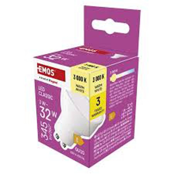 ŽÁROVKA LED CLS MR16 3W 345LM GU10 WW