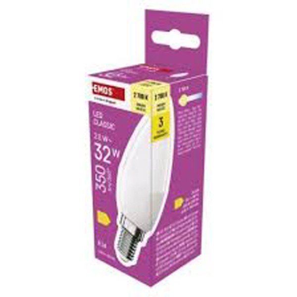 ŽÁROVKA LED CLS SVÍČKA 2,5W 350LM E14 WW