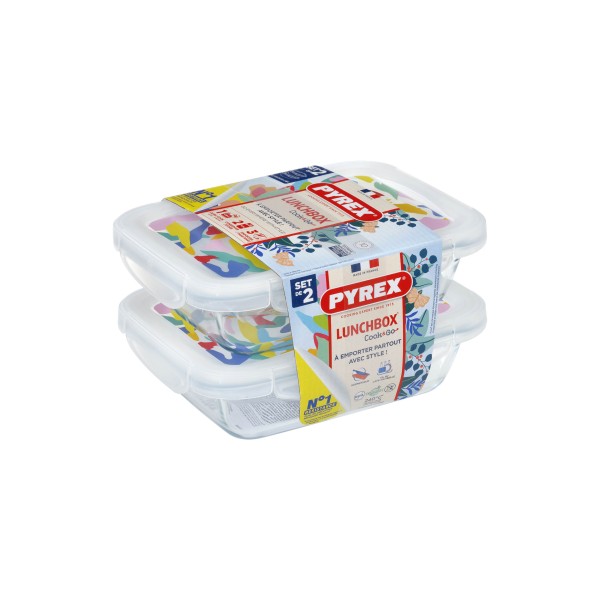 Sada skleněných dóz s víčkem PYREX 2x800ml