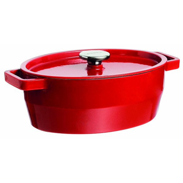 Litinový kastrol s poklicí PYREX 4l červený