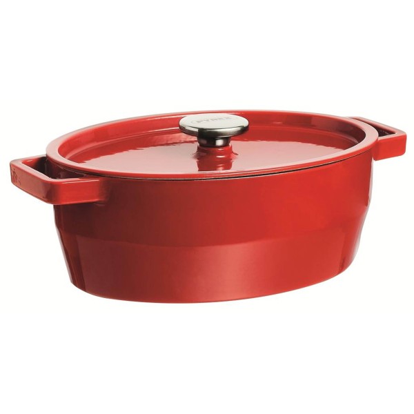 Litinový kastrol s poklicí PYREX 6l červený