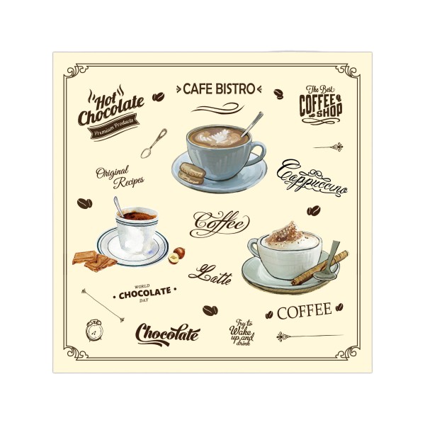 Papírové ubrousky 33x33cm 3vrstvé café bistro