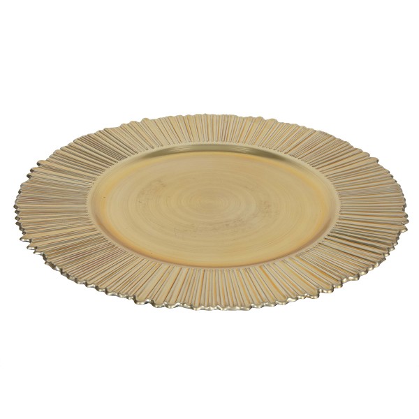 Plastový dekorační talíř 33cm zlatý