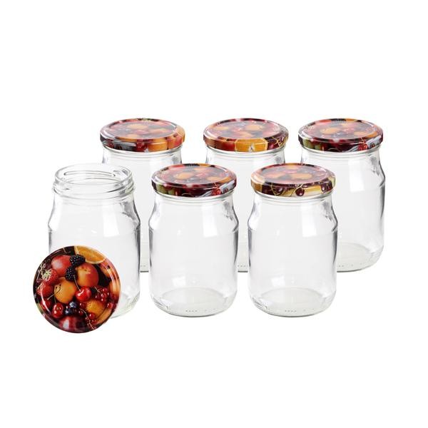 SADA SKLENIC S VÍČKEM NA ZAVAŘOVÁNÍ, 6X377 ML