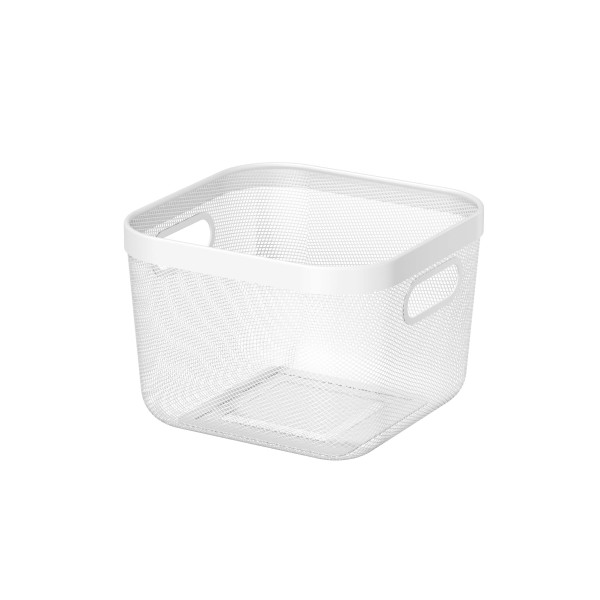 KOŠÍK ÚLOŽNÝ BÍLÝ KOVOVÝ 23.9X23.9X17CM