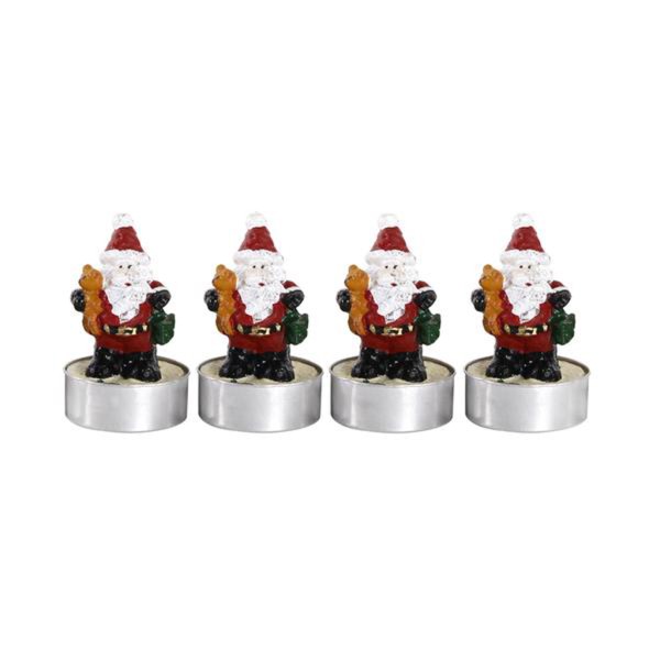 SVÍČKA ČAJOVÁ "SANTA CLAUS", 4KS