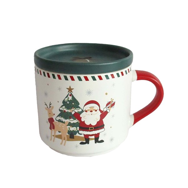 Vánoční keramický hrnek s víčkem TORO 400ml Santa
