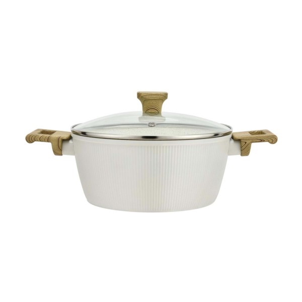 Kastrol s poklicí KITCHISIMO Bianco 20cm nepřilnavý povrch