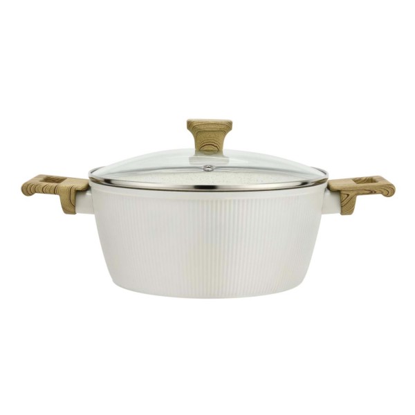 Kastrol s poklicí KITCHISIMO Bianco 24cm nepřilnavý povrch