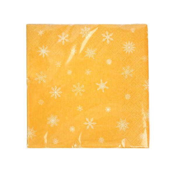 Papírové vánoční ubrousky 33x33cm 3vrstvé zlaté 20ks