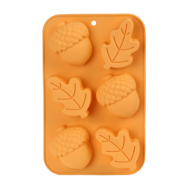 Silikonová forma na muffiny 6ks TORO 27x17cm žaludy a listy