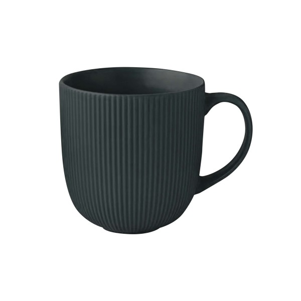 Keramický hrnek 510ml KITCHISIMO žebrovaný tmavě zelený