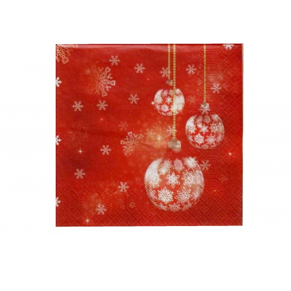 UBROUSKY VÁNOČNÍ KOULE ČERVENÉ 3VRSTVÉ 33X33CM