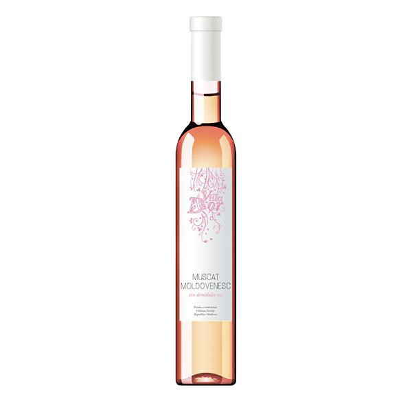 RŮŽOVÉ VÍNO MUSCAT MOLDOVENESC ROSÉ 0,5l VILLA D''O