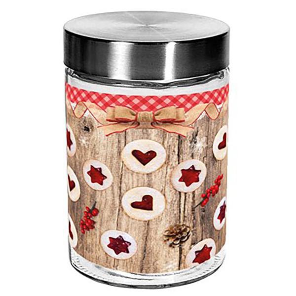 Skleněná dóza na cukroví TORO 1100ml linecké