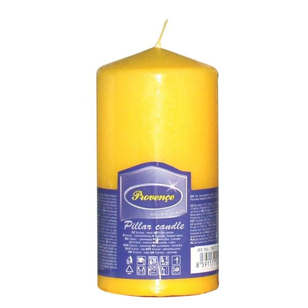 Neparfemovaná svíčka PROVENCE 12,5cm žlutá