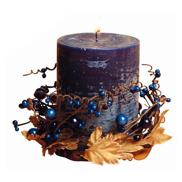 Svíčka dárková s dekorací a vůní borůvky,  6, 9 x 9 cm