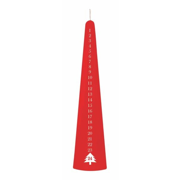 Svíčka kónická červená, 25 cm, adventní