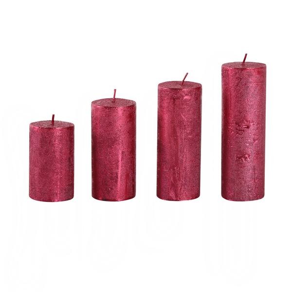 Rustikální adventní svíčka ø4cm PROVENCE 4 velikosti červená