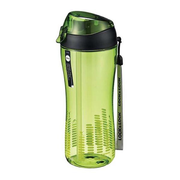 Láhev na pití s brčkem LOCK 550ml zelená
