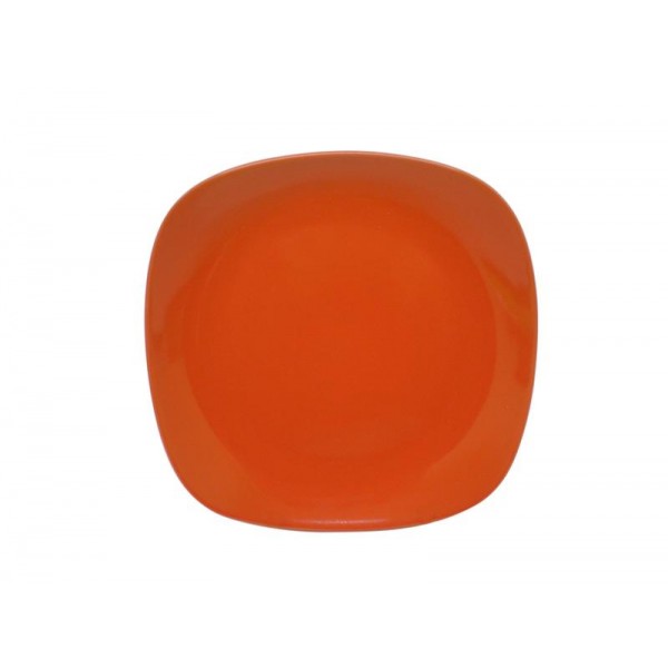 Talíř dezertní,  čtverec,  19, 5 cm, oranžový