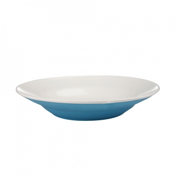 Talíř polévkový, porcelán, modrý mat, 20,5 cm