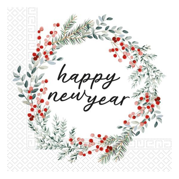 Papírové ubrousky 33x33cm 3vrstvé new year 20ks