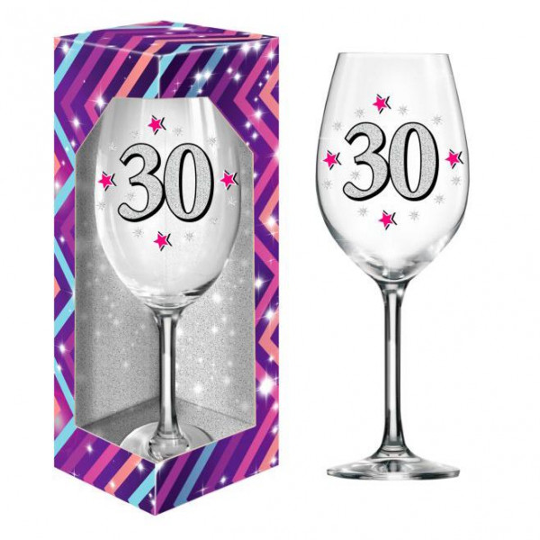 Dárková sklenice na víno 600 ml, "30"