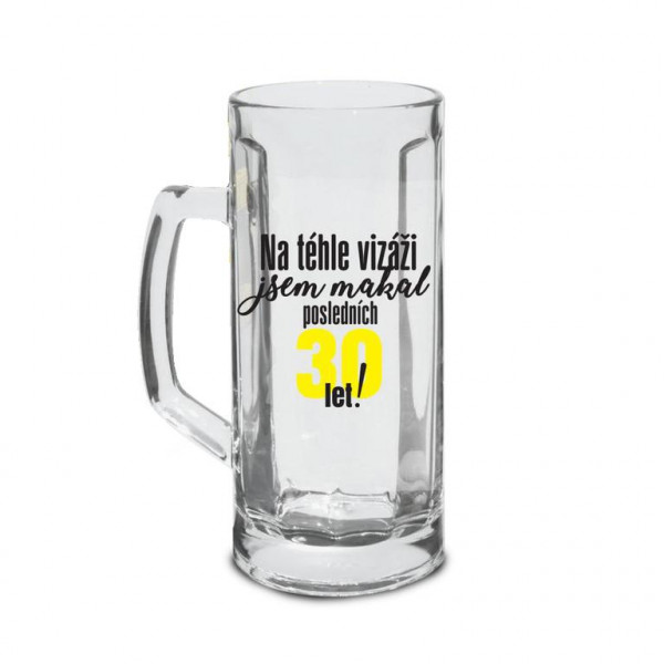 Dárková sklenice půllitr na pivo 500 ml, "posledních 30 let"