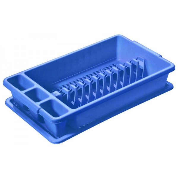 Plastový odkapávač s podnosem TONTARELLI 26,5x45cm modrý