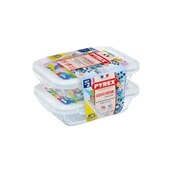 SADA OBDÉLNÍKOVÝCH DÓZ PYREX 2X0,8L, SKLO